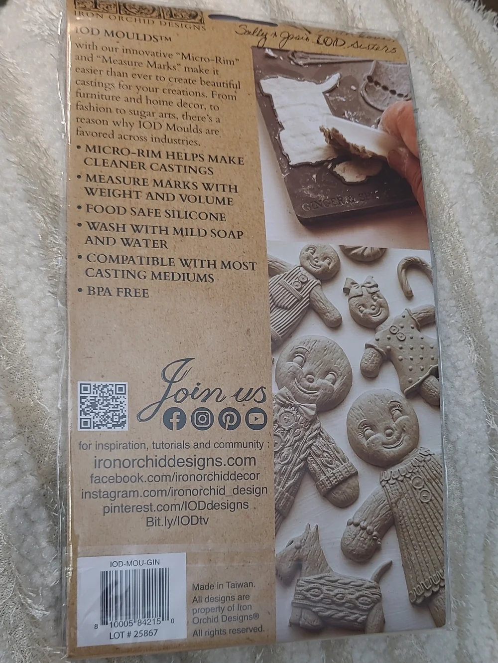 NEW IOD Iron Orchid Designs Mould Ginger & Spice Silicone Micro-Rim Measure Mark